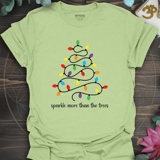 Sparkle Tree of Lights Tee Pistachio T-Shirt