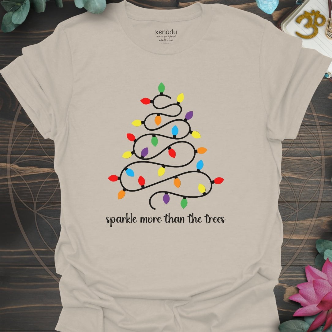Sparkle Tree of Lights Tee Sand T-Shirt