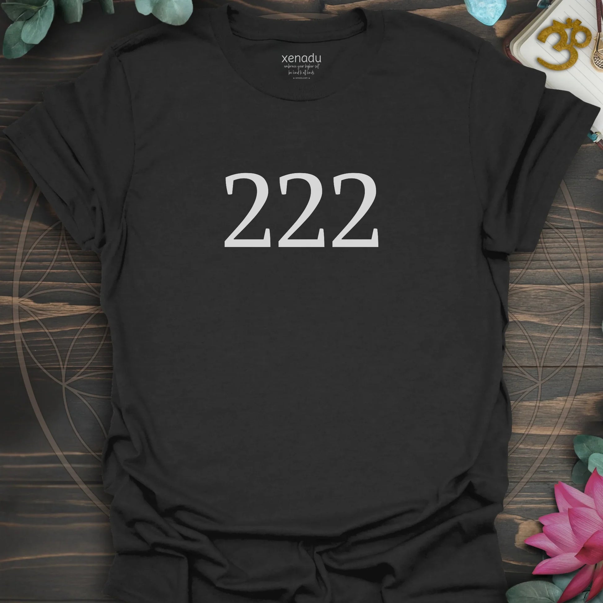 Angel Number 222 Tee Black T-Shirt