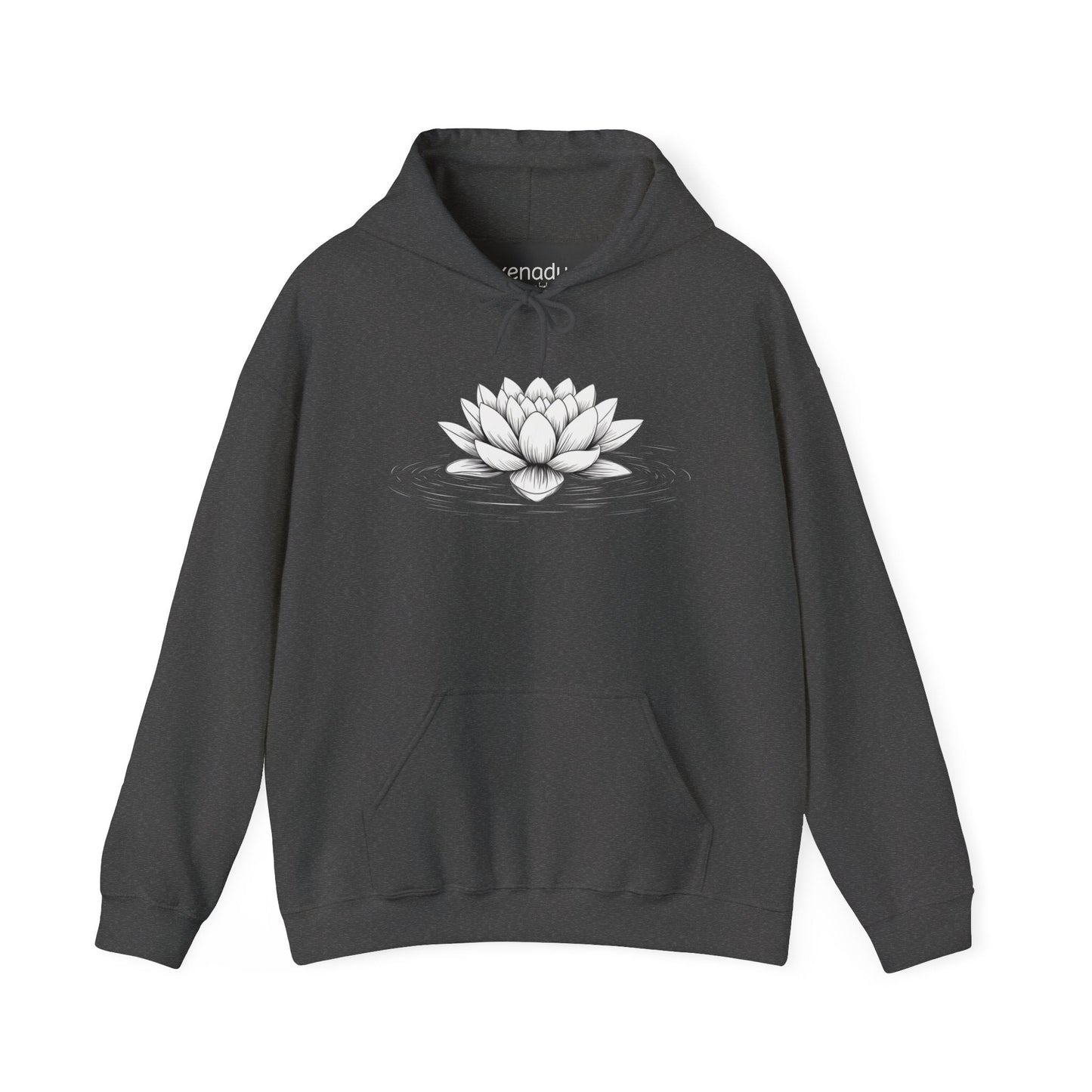 Floating Lotus Hoodie Dark Heather Grey Hoodie