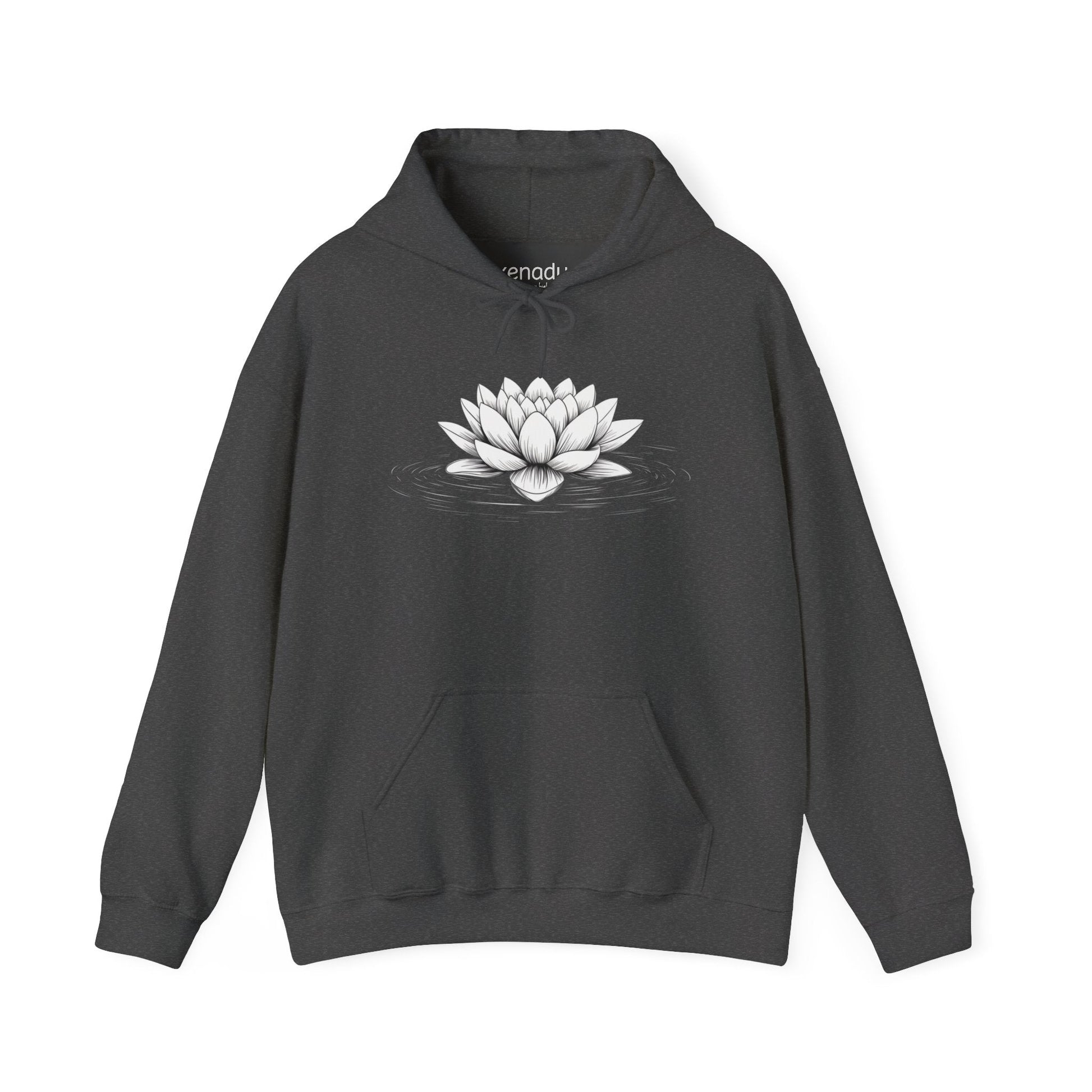 Floating Lotus Hoodie Dark Heather Grey Hoodie