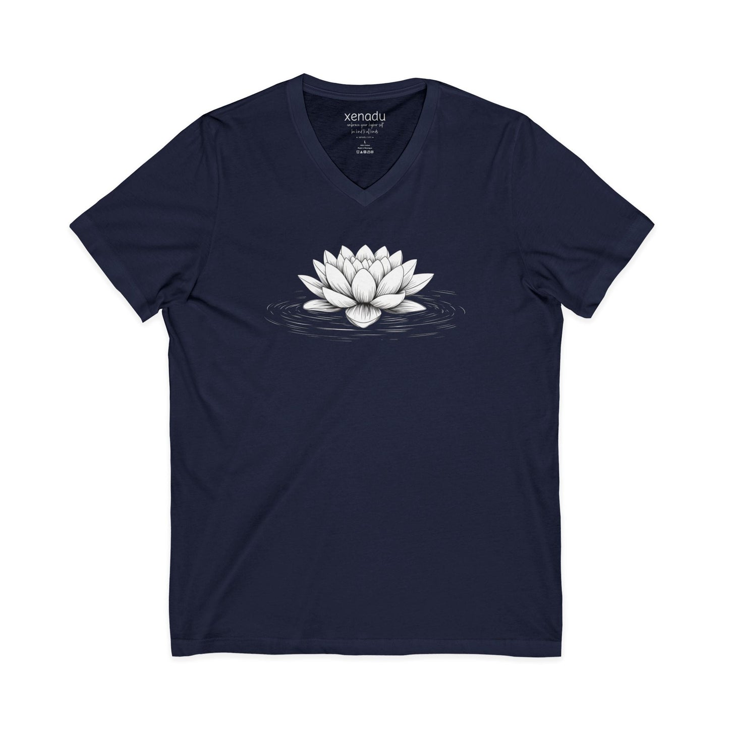 Floating Lotus V-Neck Tee Navy V-neck