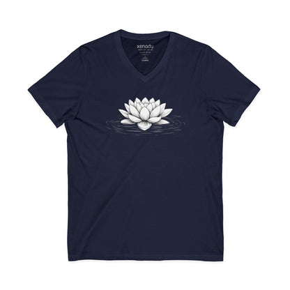 Floating Lotus V-Neck Tee Navy V-neck