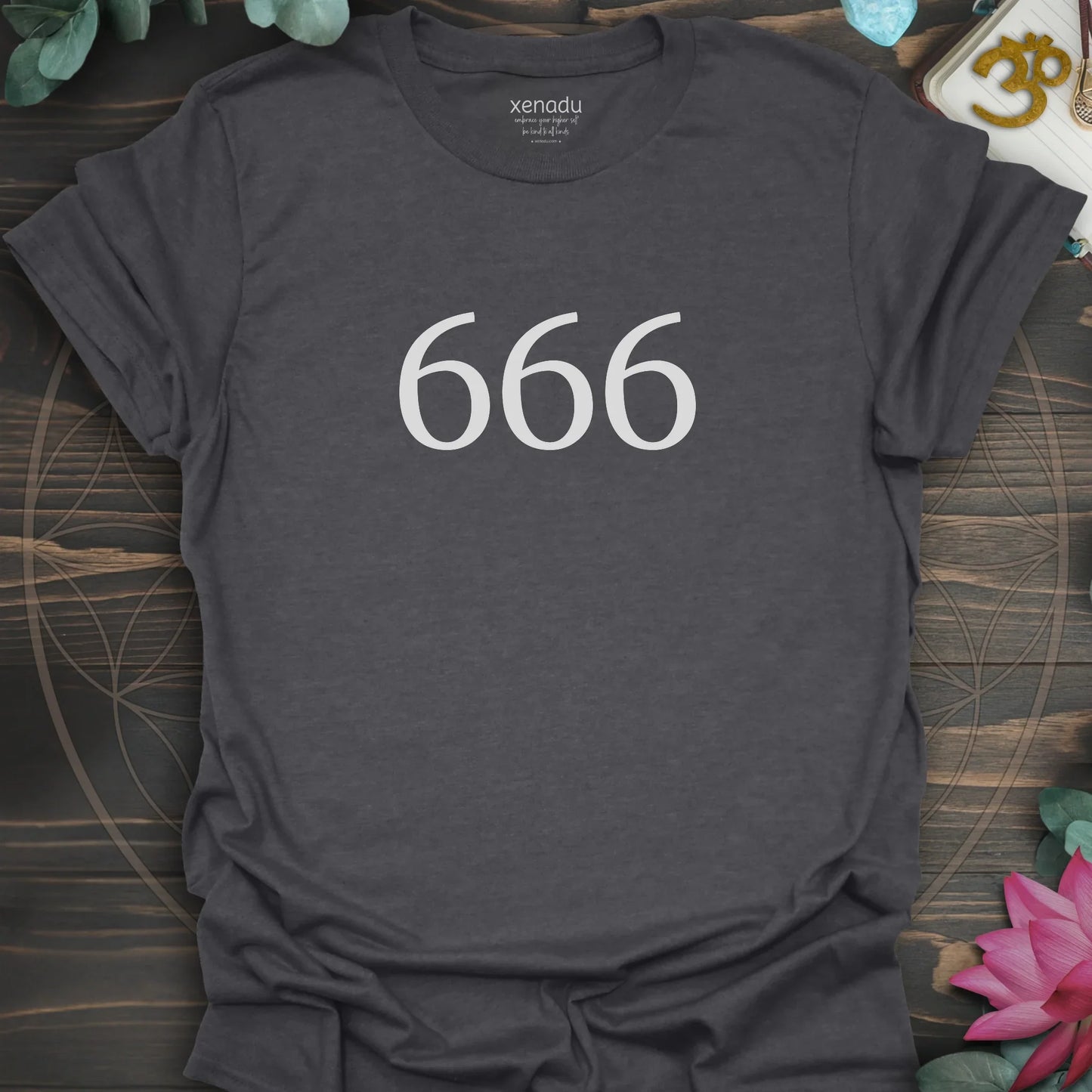 Angel Number 666 Tee Dark Heather Grey T-Shirt