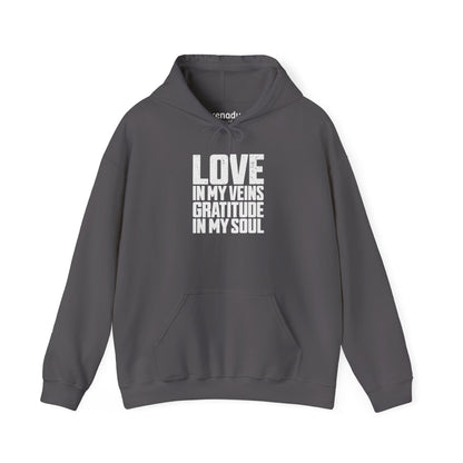 Love In My Veins Hoodie Charcoal Hoodie