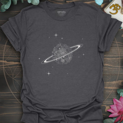 Saturn in Bloom Tee Dark Heather Grey T-Shirt