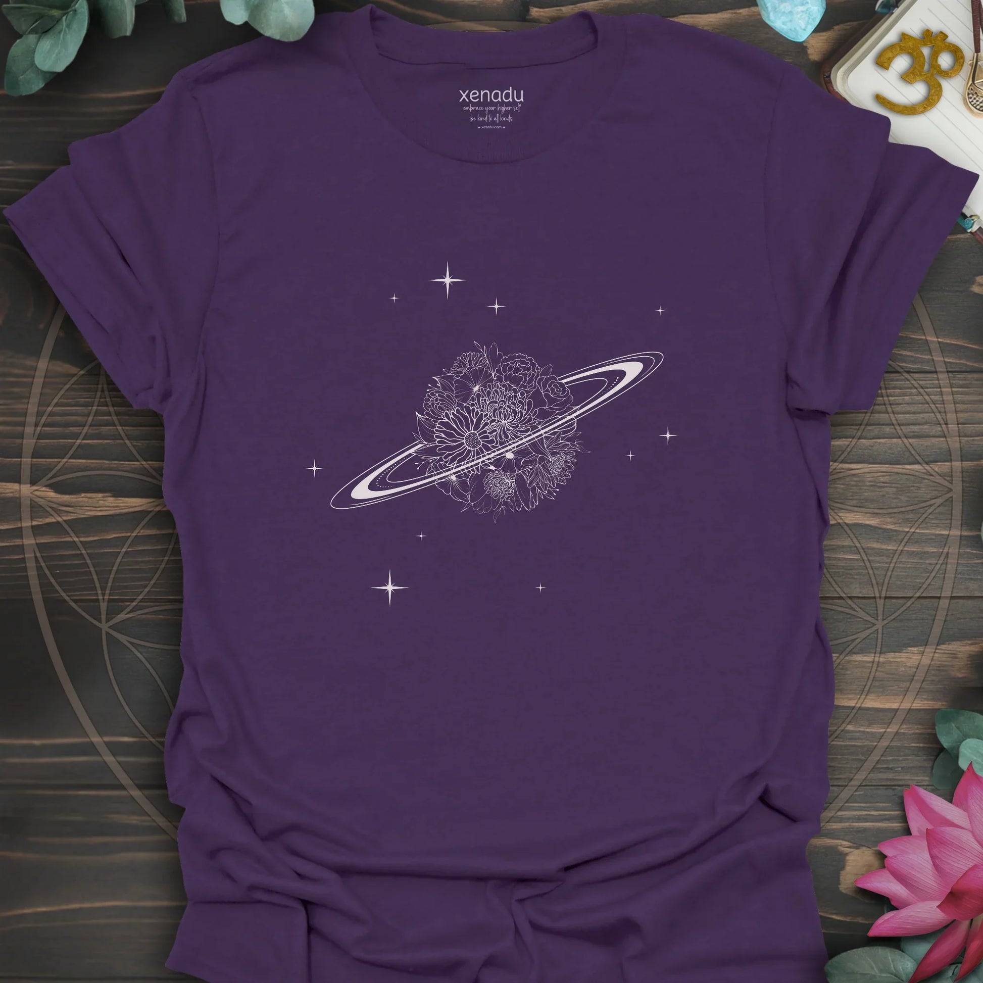 Saturn in Bloom Tee Purple T-Shirt