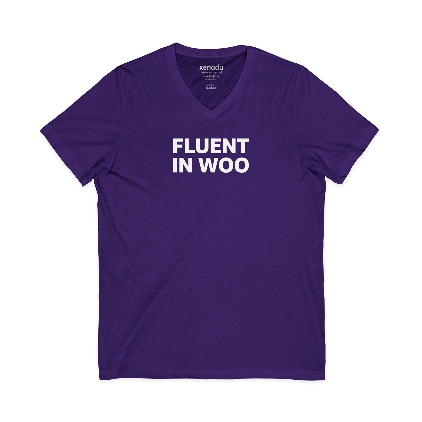 Fluent in Woo V-Neck Tee