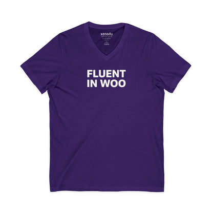 Fluent in Woo V-Neck Tee
