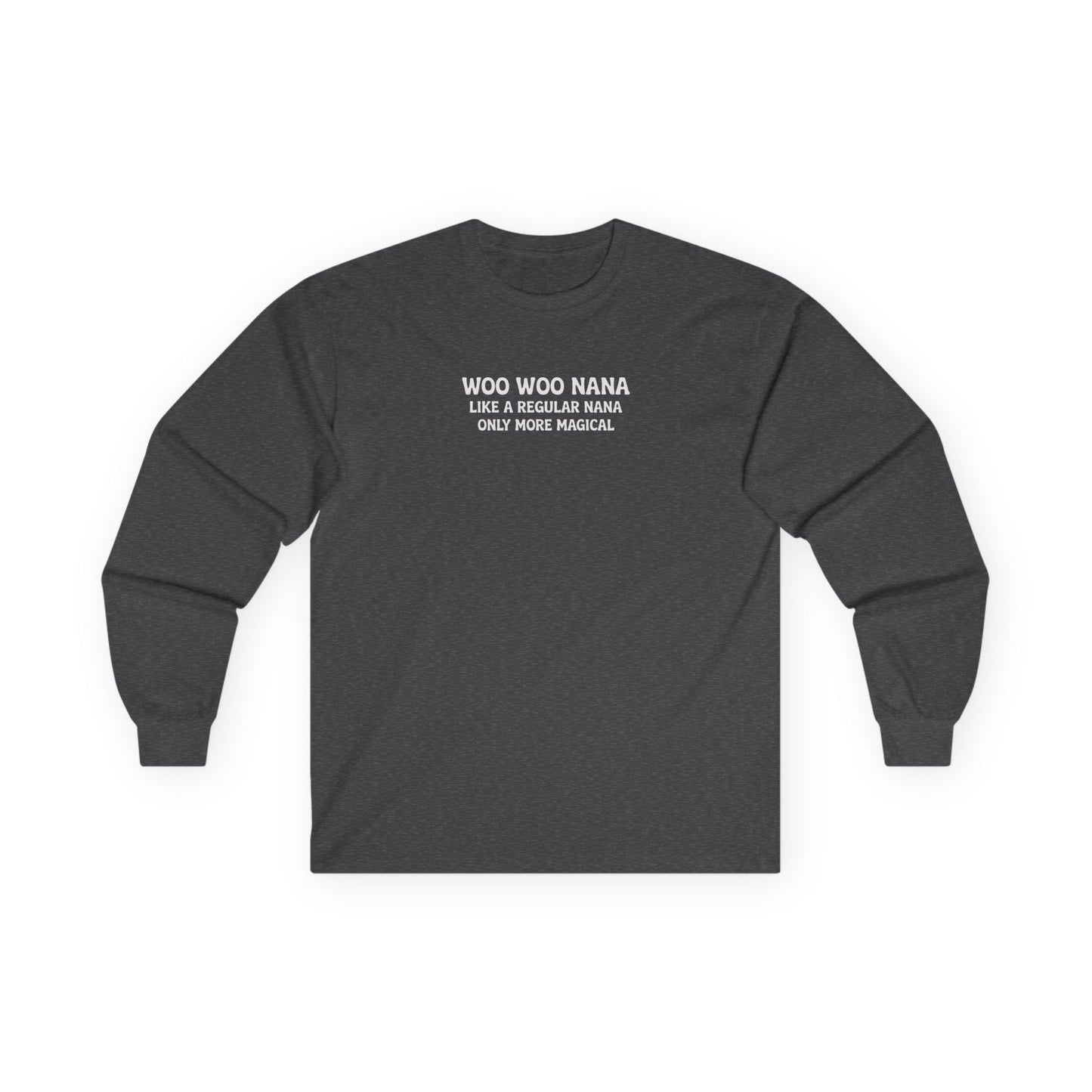Woo Woo Nana Long Sleeve Tee Dark Heather Grey Long-sleeve