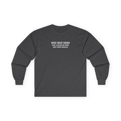 Woo Woo Nana Long Sleeve Tee Dark Heather Grey Long-sleeve