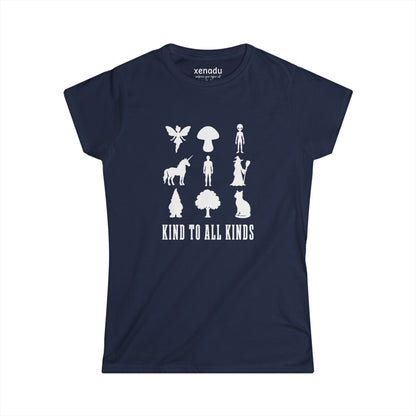 I'm Kind To All Kinds Women's Tee Navy