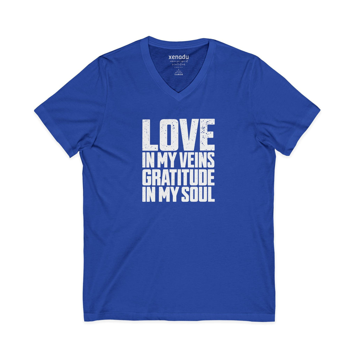 Love In My Veins V-Neck Tee Royal Blue V-neck