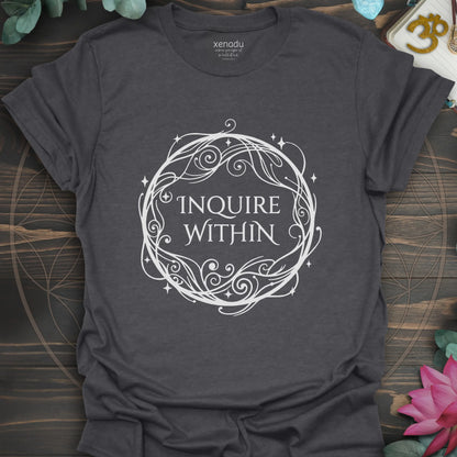 Inquire Within Tee Dark Heather Grey T-Shirt
