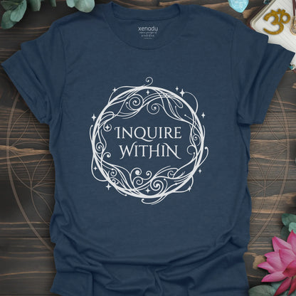Inquire Within Tee Heather Navy T-Shirt