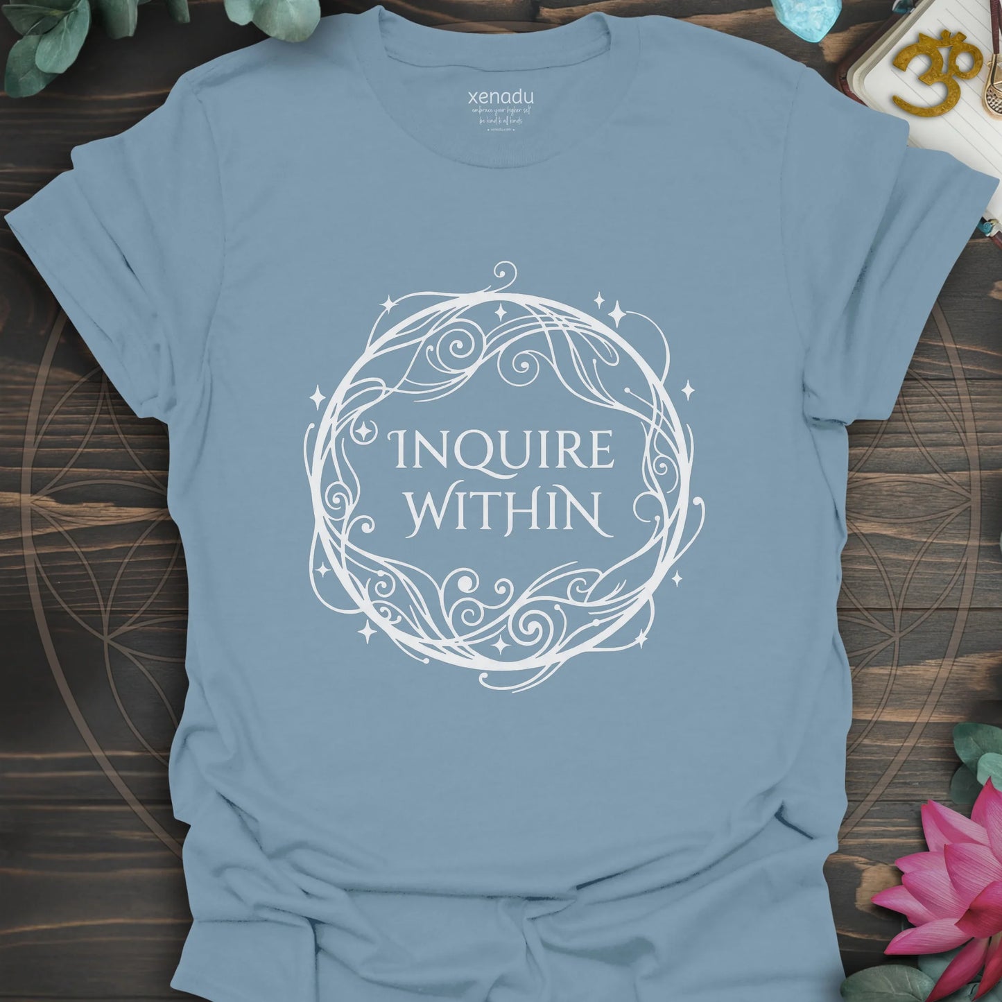 Inquire Within Tee Stone Blue T-Shirt