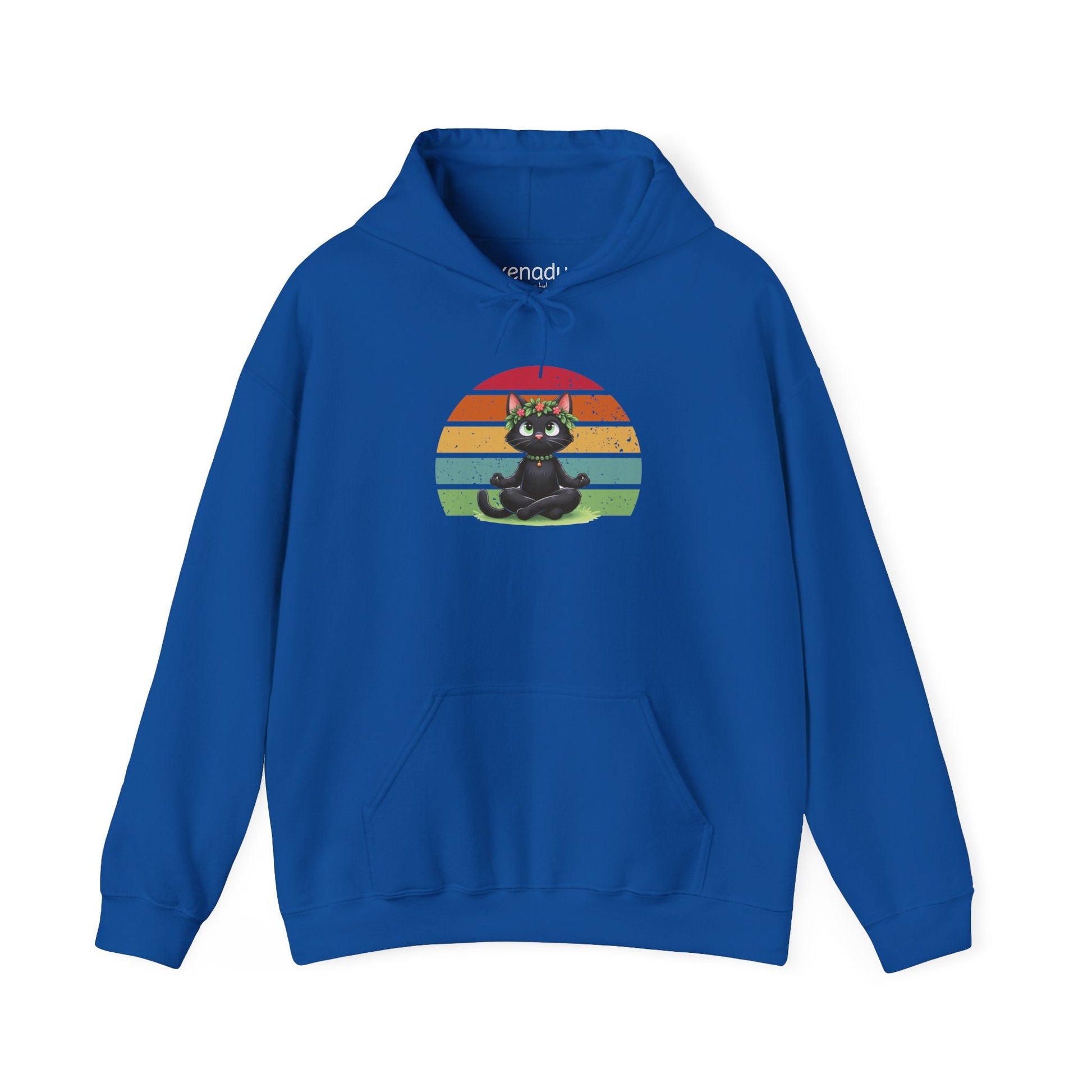 Kitty Sukhasana Hoodie Royal Blue Hoodie