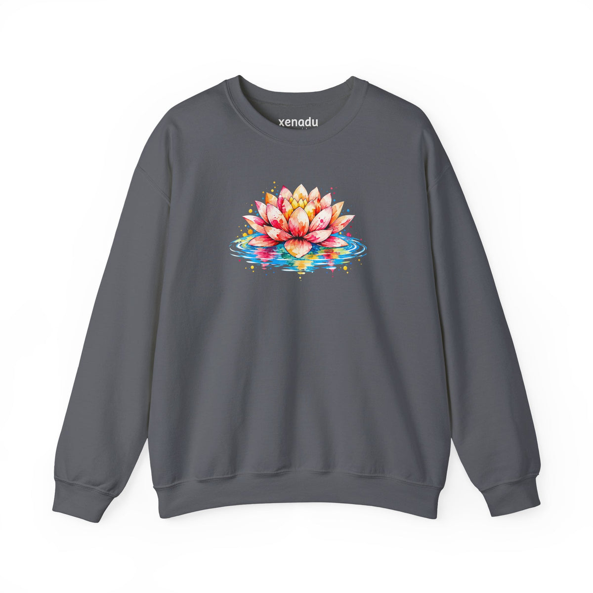 Watercolor Lotus Sweatshirt Charcoal Sweatshirt