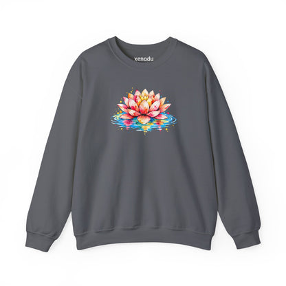 Watercolor Lotus Sweatshirt Charcoal Sweatshirt