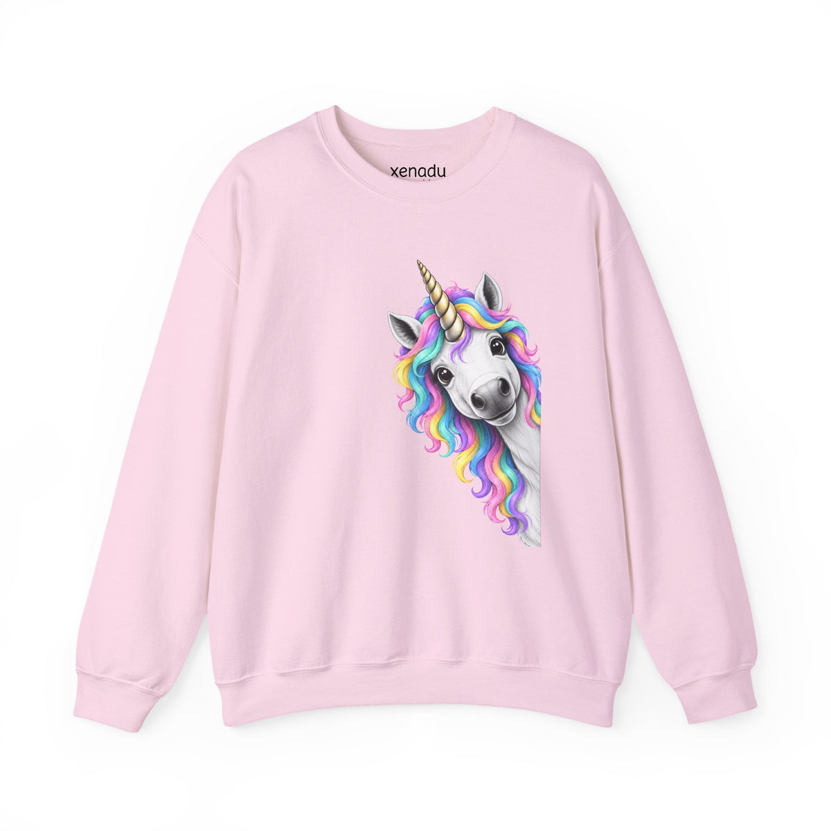 Peeking Unicorn Sweatshirt Light Pink Sweatshirt