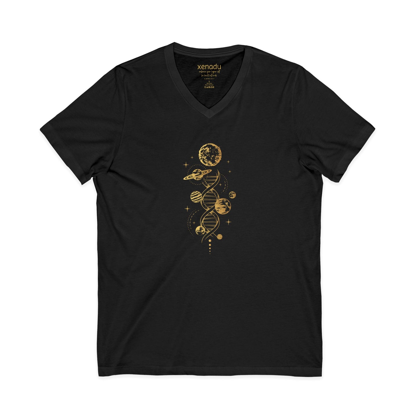 Cosmic DNA V-Neck Tee Black V-neck