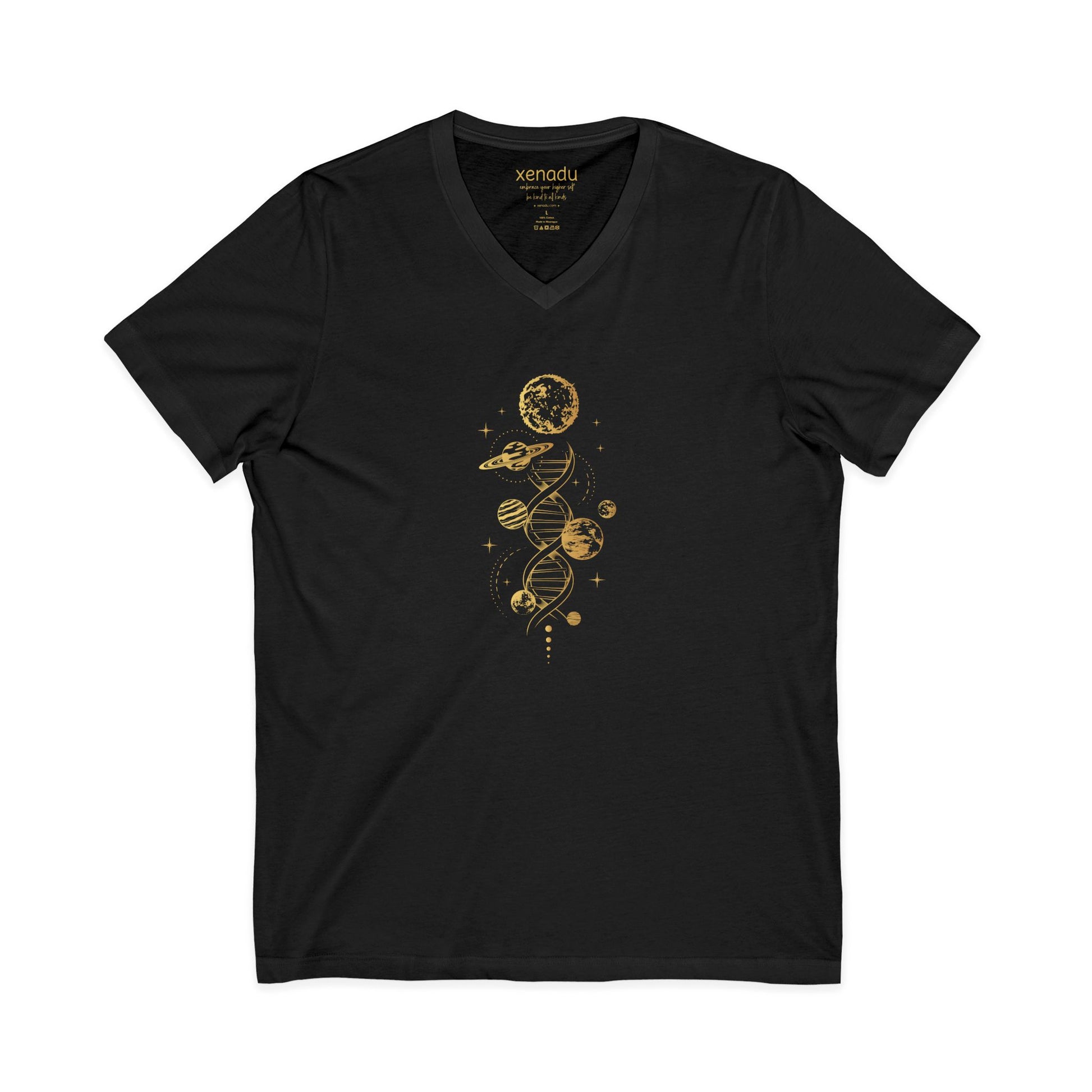 Cosmic DNA V-Neck Tee Black V-neck