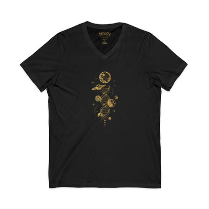 Cosmic DNA V-Neck Tee Black V-neck