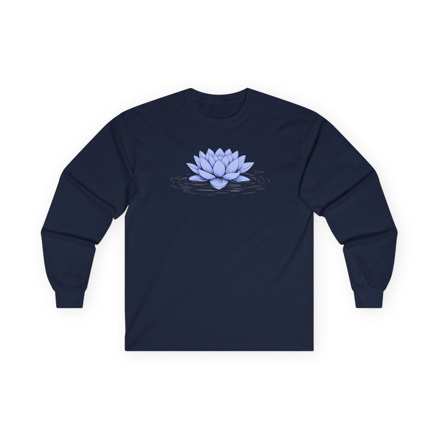 Floating Blue Lotus Long Sleeve Tee Navy Long-sleeve