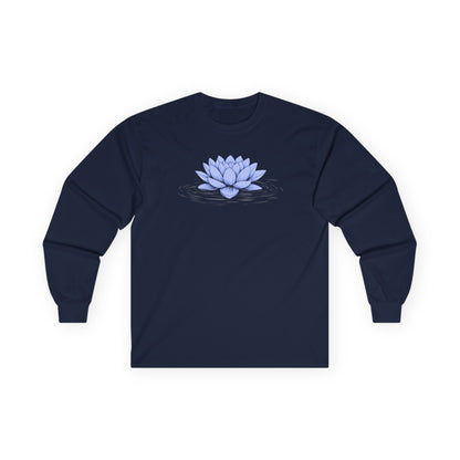 Floating Blue Lotus Long Sleeve Tee Navy Long-sleeve