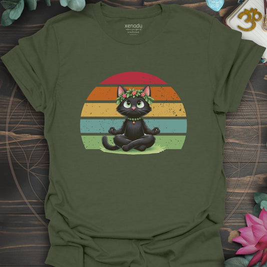 Kitty Sukhasana Tee Military Green T-Shirt