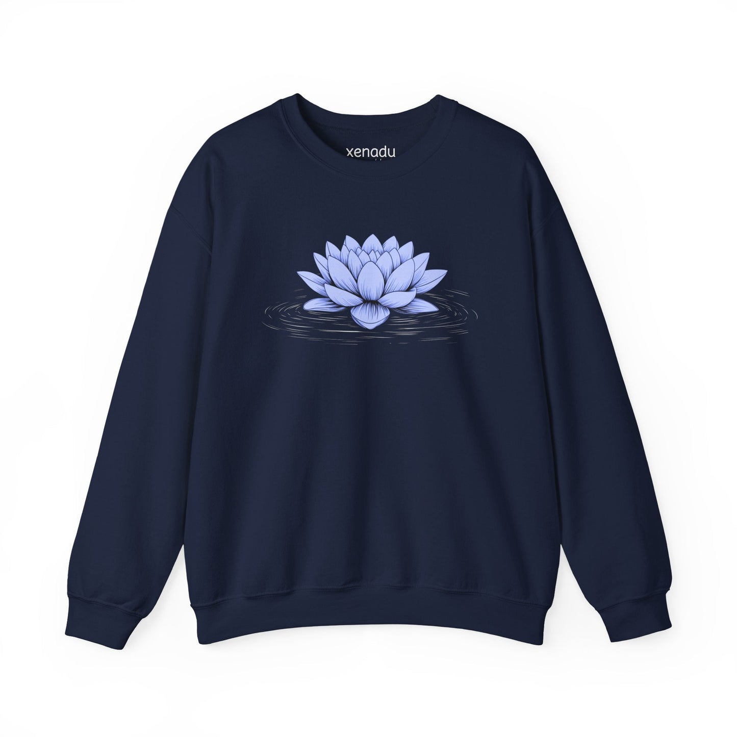 Floating Blue Lotus Sweatshirt Navy Sweatshirt