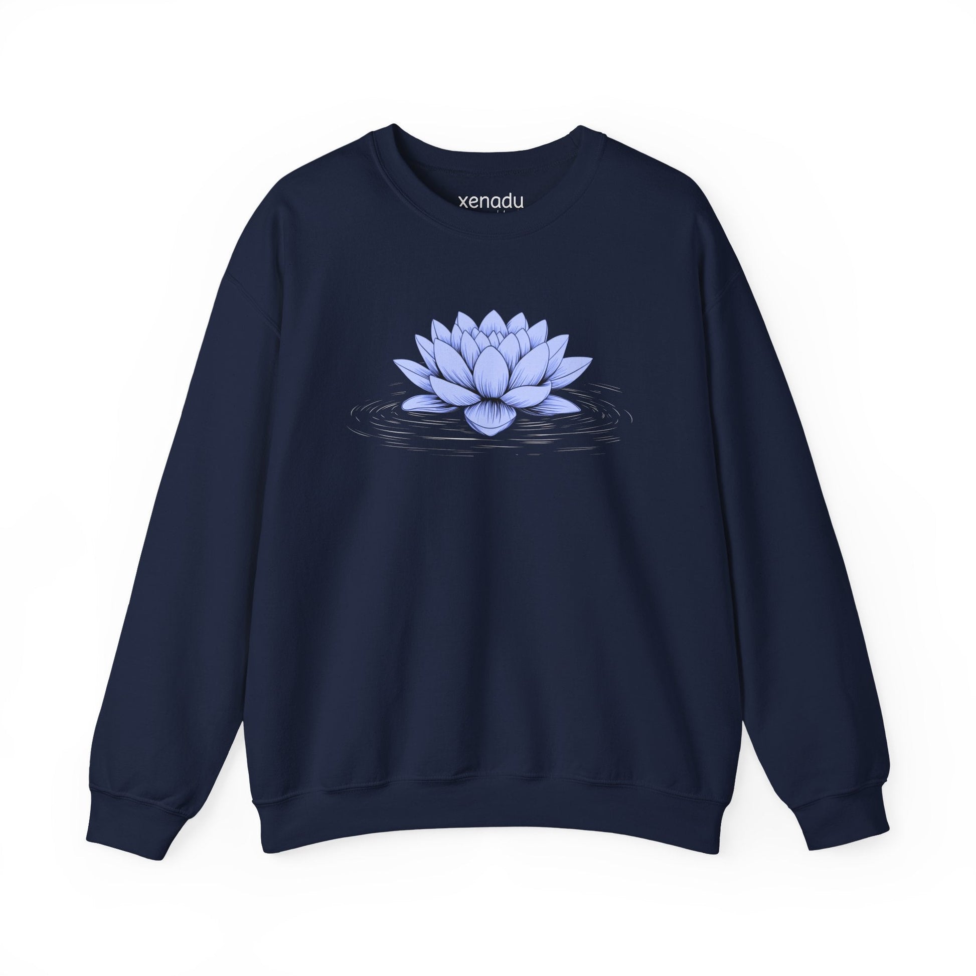 Floating Blue Lotus Sweatshirt Navy Sweatshirt