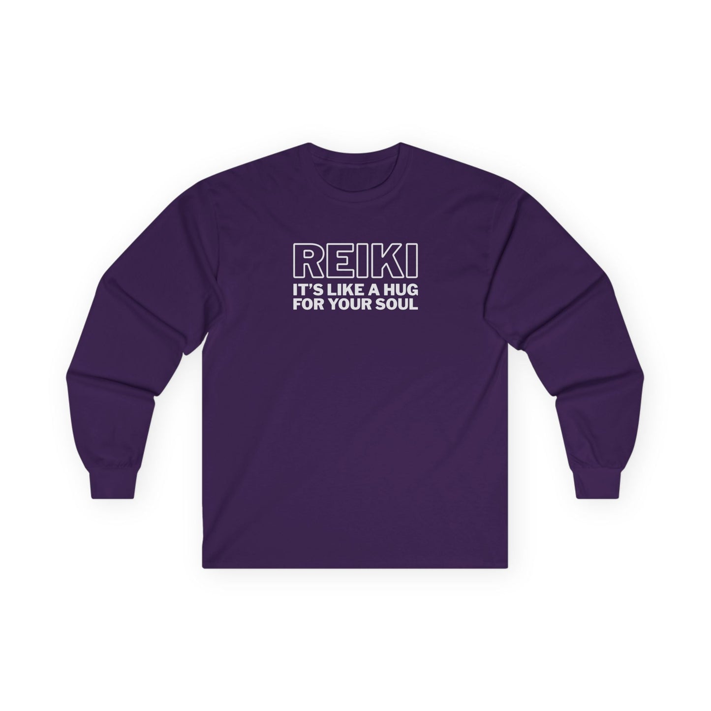 Reiki It's Like a Hug Long Sleeve Tee Purple Long-sleeve