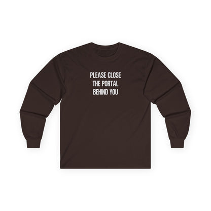 Close The Portal Long Sleeve Tee Dark Chocolate