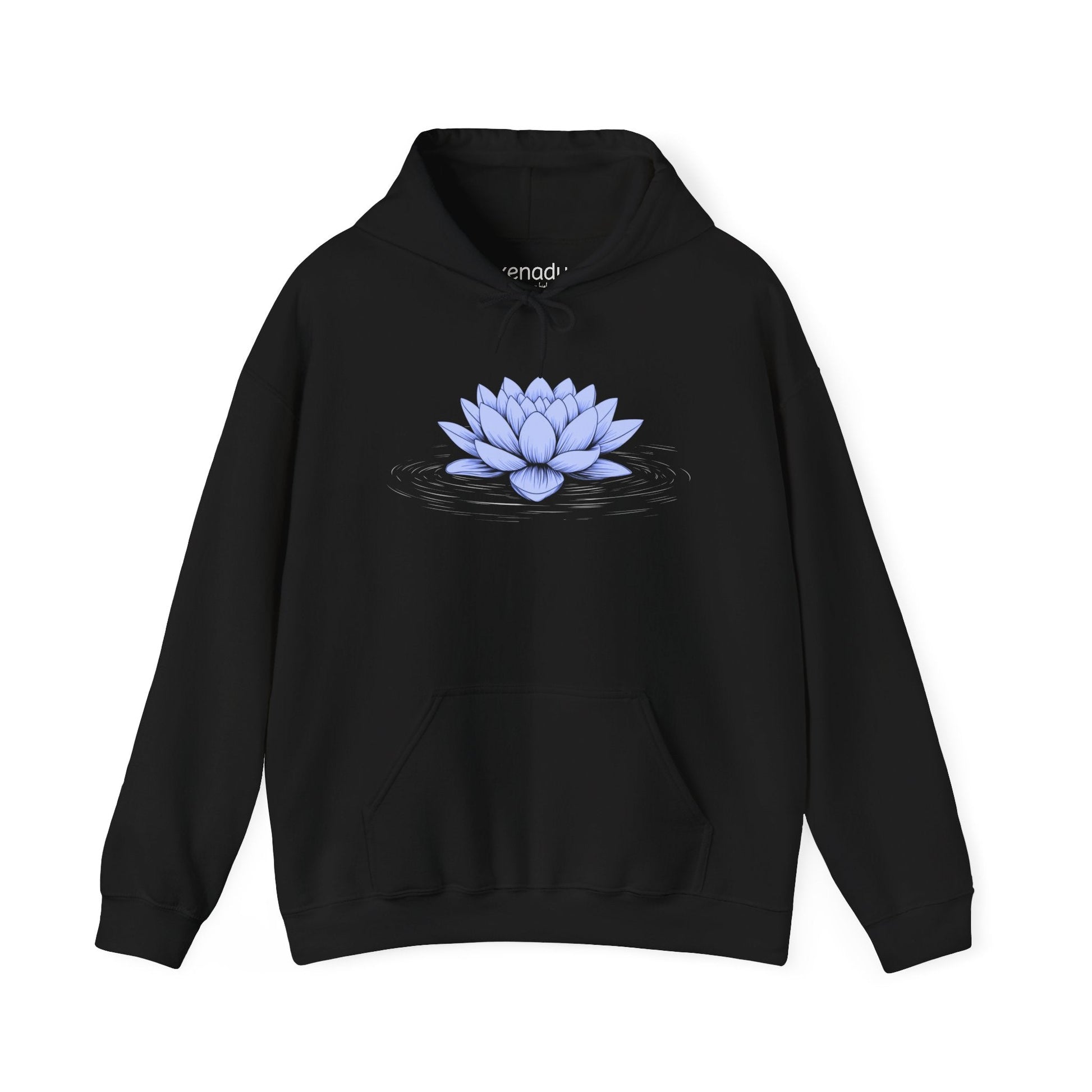 Floating Blue Lotus Hoodie Black Hoodie