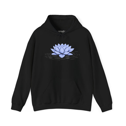 Floating Blue Lotus Hoodie Black Hoodie