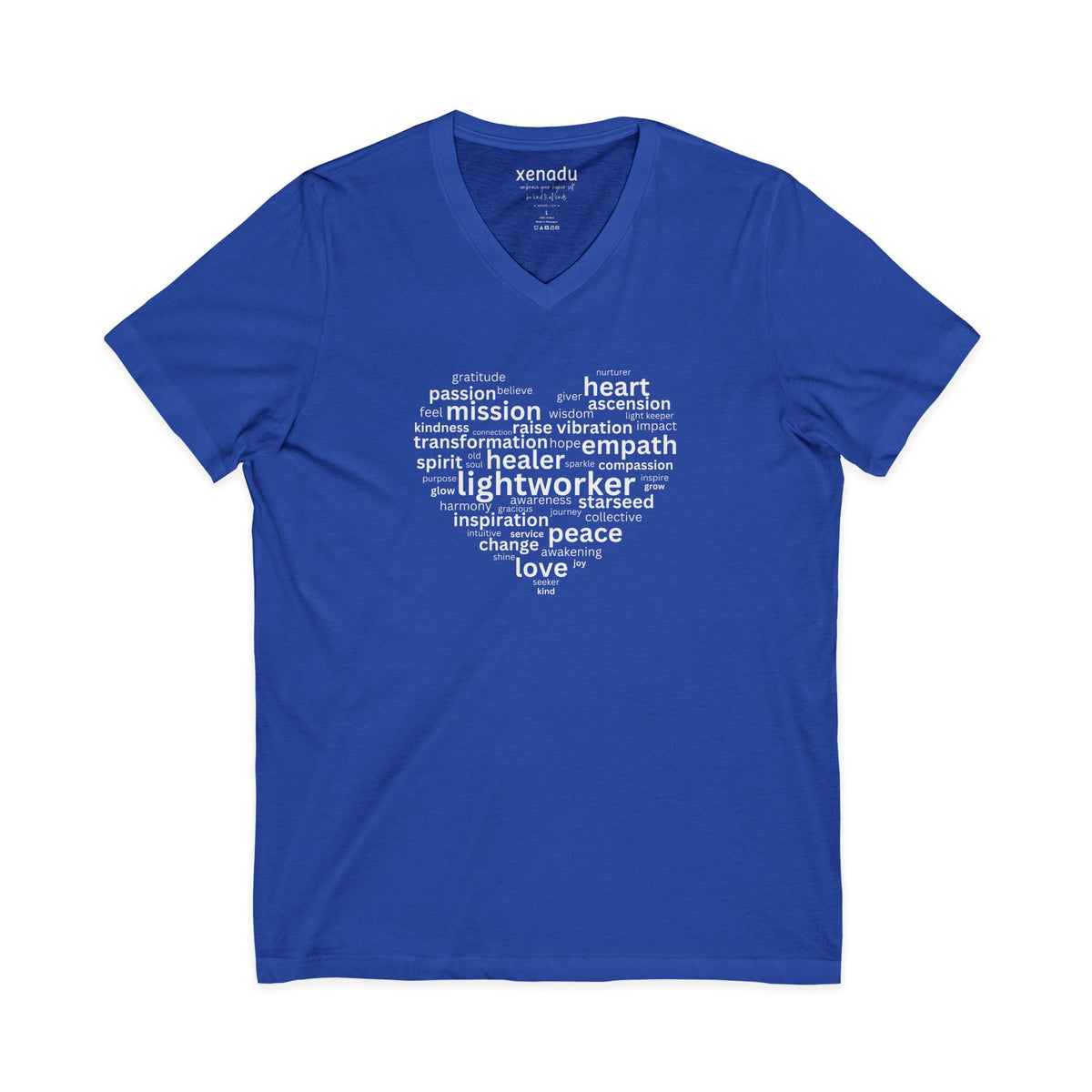 Heart of a Lightworker V-Neck Tee Royal Blue V-neck