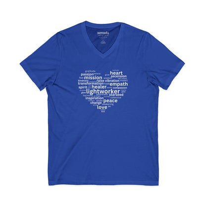Heart of a Lightworker V-Neck Tee Royal Blue V-neck