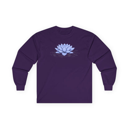 Floating Blue Lotus Long Sleeve Tee Purple Long-sleeve