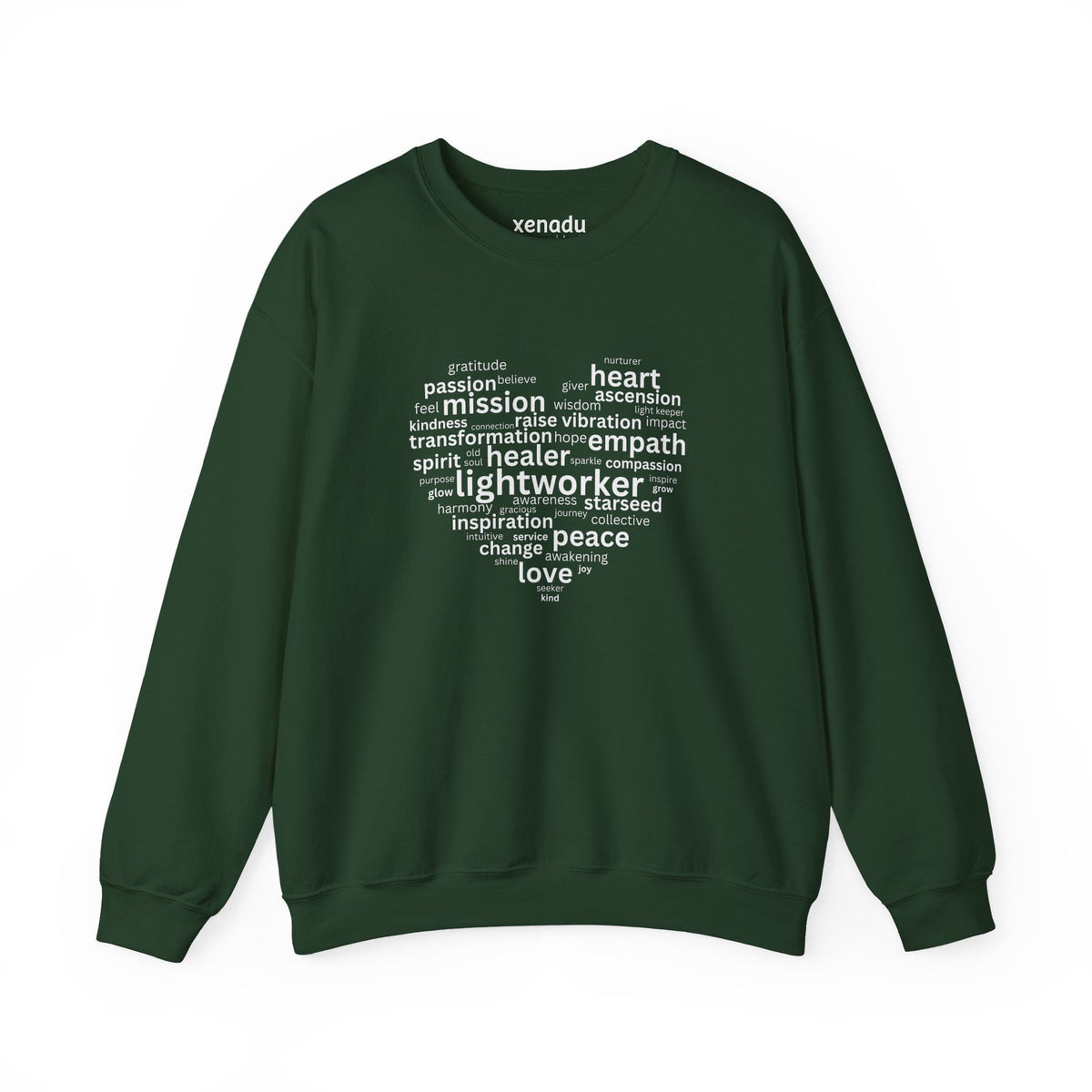 Heart of a Lightworker Sweatshirt Forest Green Sweatshirt