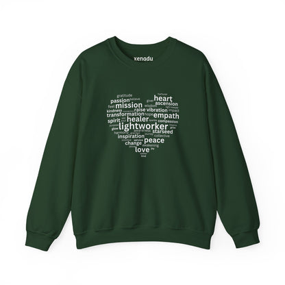 Heart of a Lightworker Sweatshirt Forest Green Sweatshirt