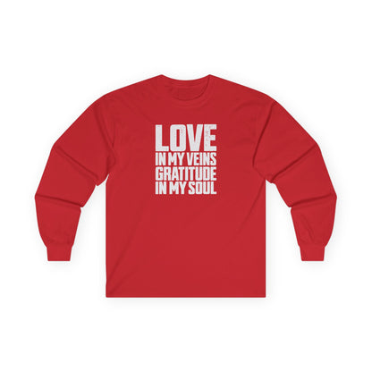 Love In My Veins Long Sleeve Tee Red Long-sleeve