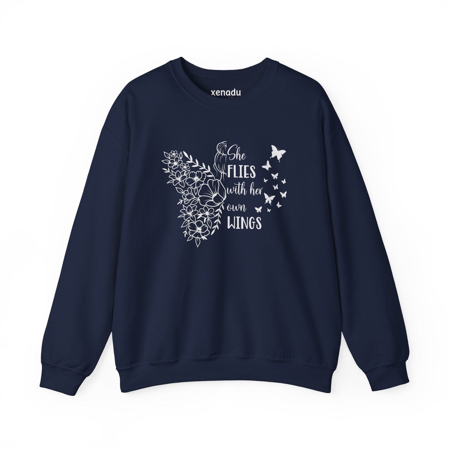 With Her Own Wings Sweatshirt Navy Sweatshirt