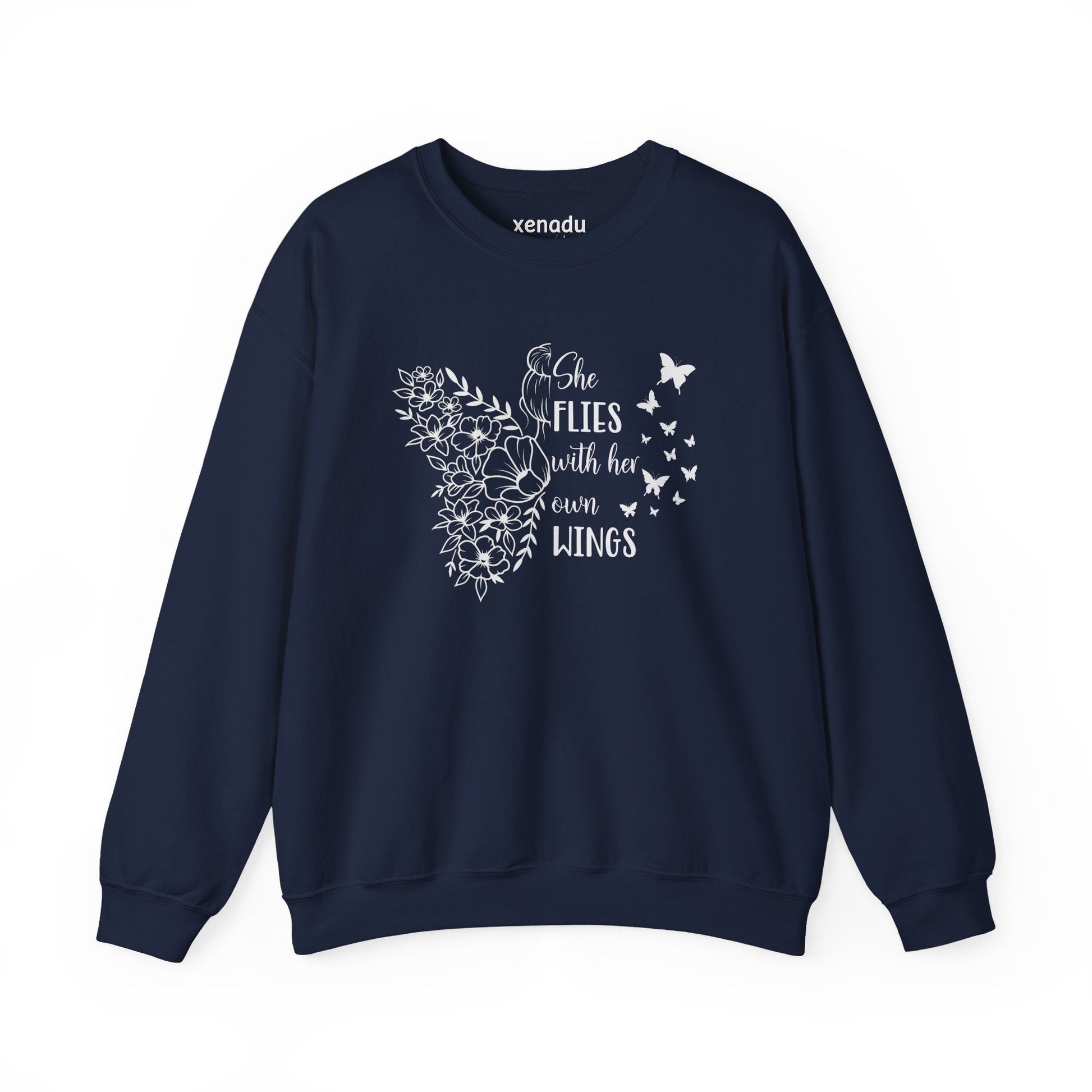 With Her Own Wings Sweatshirt Navy Sweatshirt