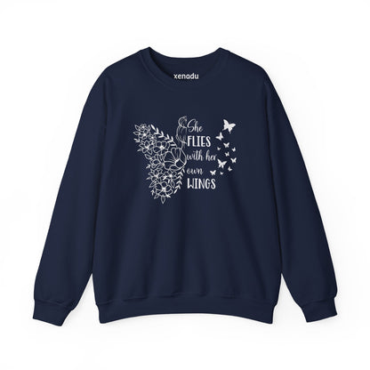 With Her Own Wings Sweatshirt Navy Sweatshirt
