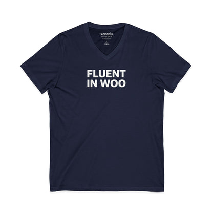 Fluent in Woo V-Neck Tee
