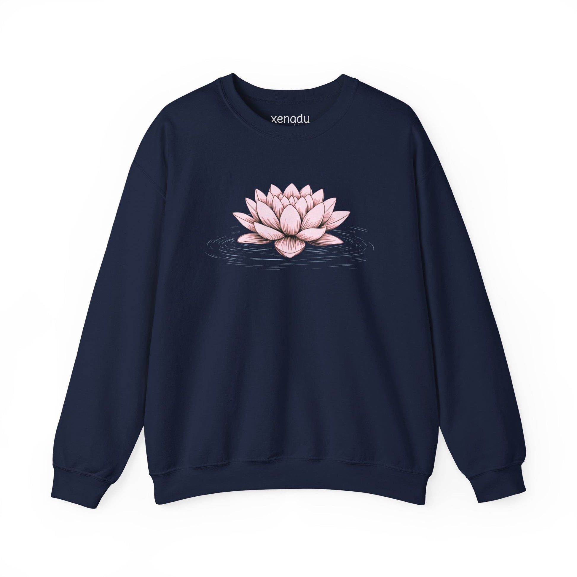 Pink Floating Lotus Sweatshirt Navy Sweatshirt
