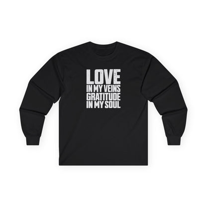 Love In My Veins Long Sleeve Tee Black Long-sleeve