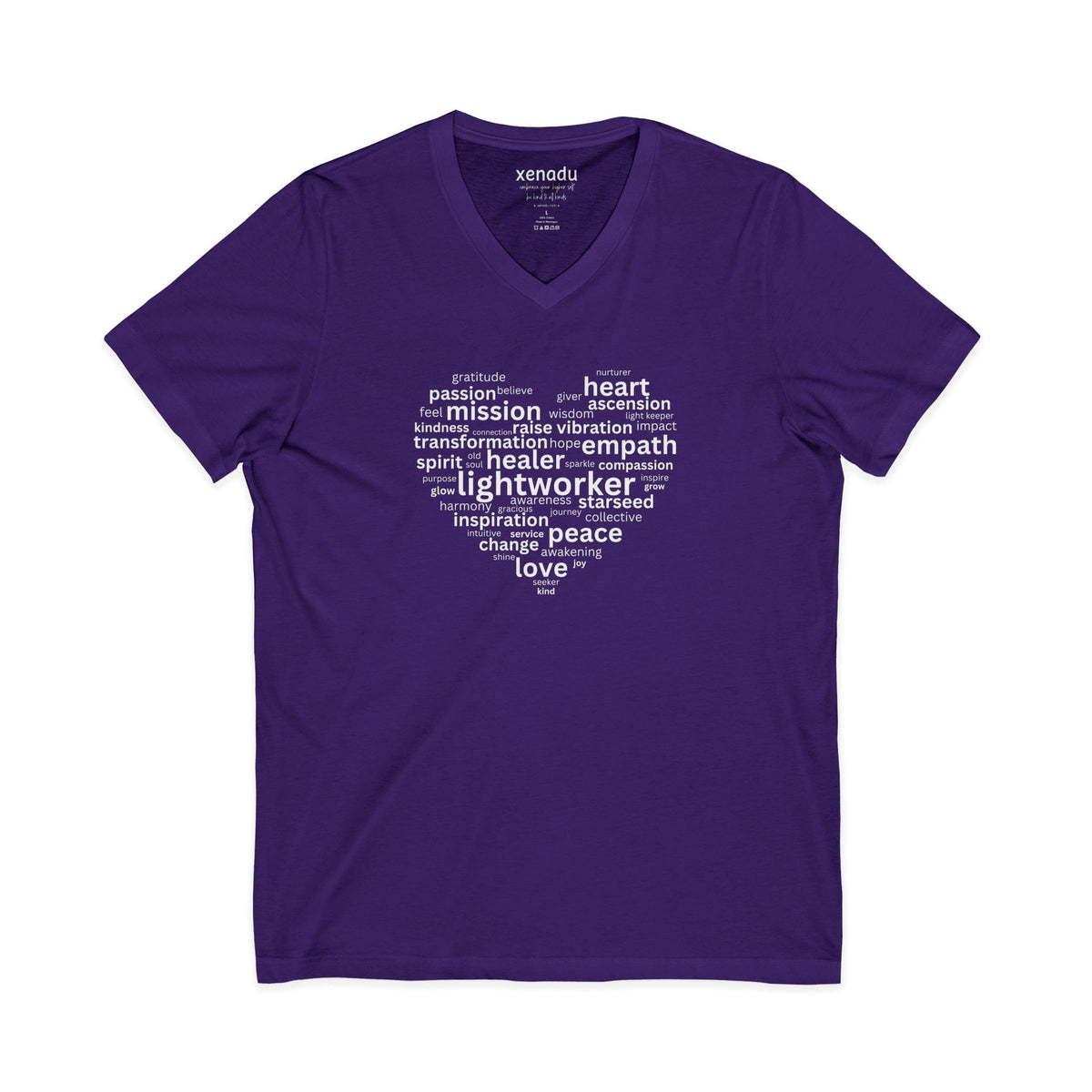 Heart of a Lightworker V-Neck Tee Purple V-neck