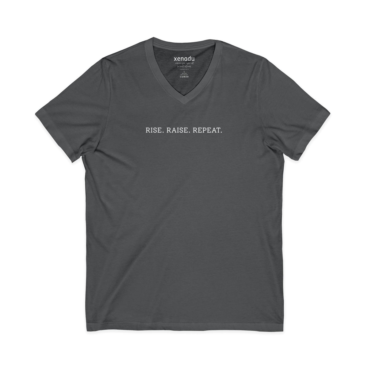 Rise Raise Repeat V-Neck Tee Asphalt